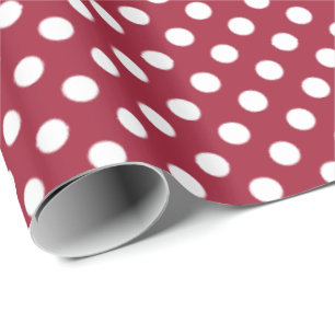 Big Spotted Option Vivid Burgundy Wrapping Paper