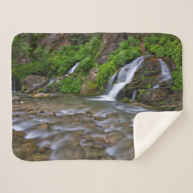 Big Springs Virgin River | Zion National Park Sherpa Blanket (Front (Horizontal))