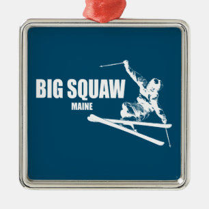 Big Squaw Maine Skier Metal Ornament