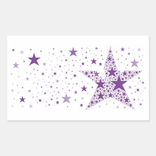 Big Star made of Small Stars in Violet Purple Rectangular Sticker