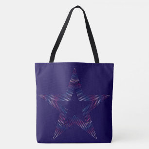 big star on blue Tote bag