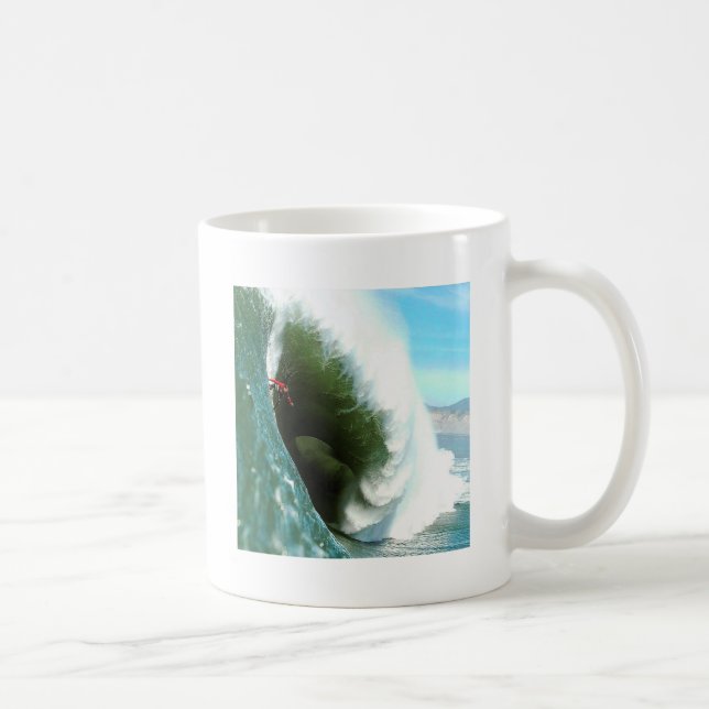 Big Steep Surfing Wave Coffee Mug (Right)