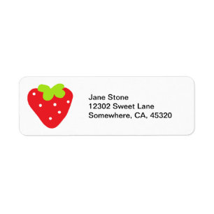 Big Strawberry Return Address Label