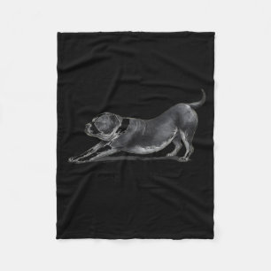 Big Stretch Aamerican Bully Funny Dog Stretching Fleece Blanket