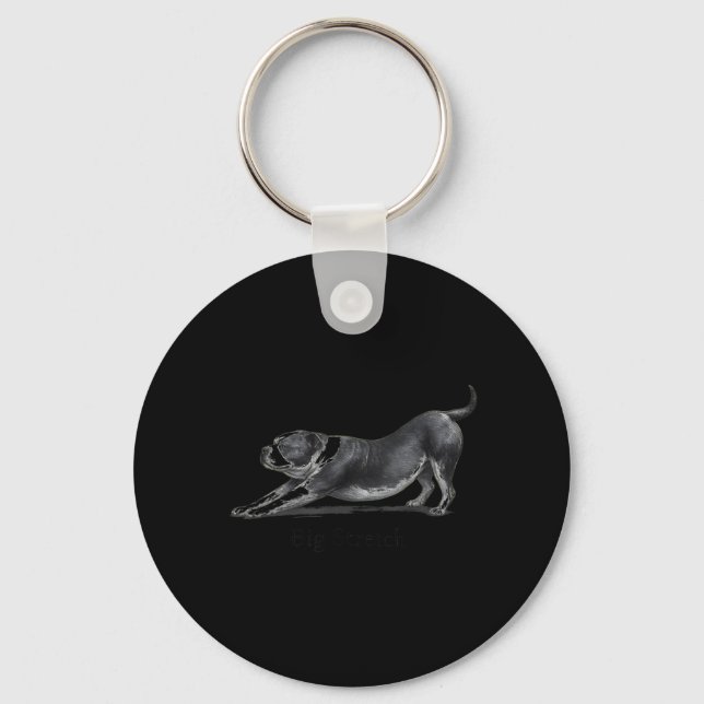 Big Stretch Aamerican Bully Funny Dog Stretching Key Ring (Front)