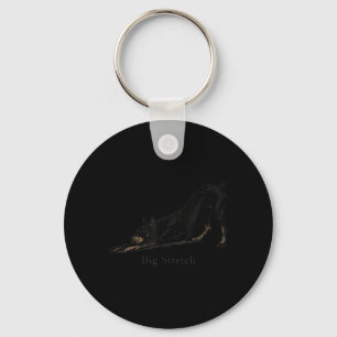 Big Stretch Doberman Black Funny Dog Lover Key Ring