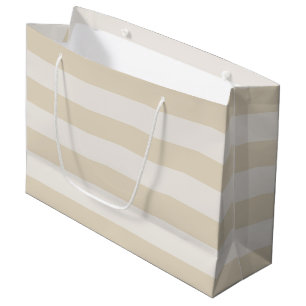 Big Stripes Beige Ivory Large Gift Bag