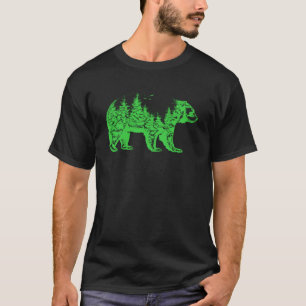 Big strong bear runs through the forest T-Shirt