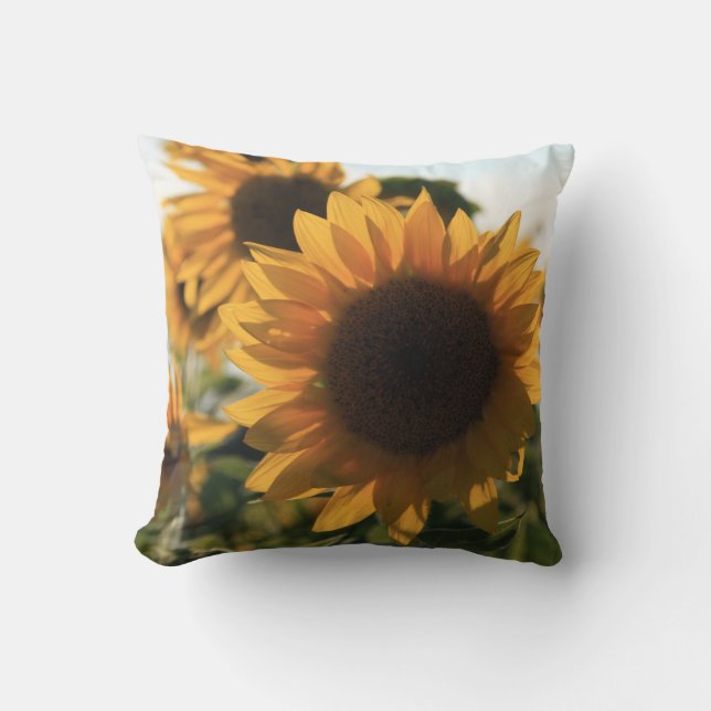 BIG Sunflower Cotton Pillow (Front)