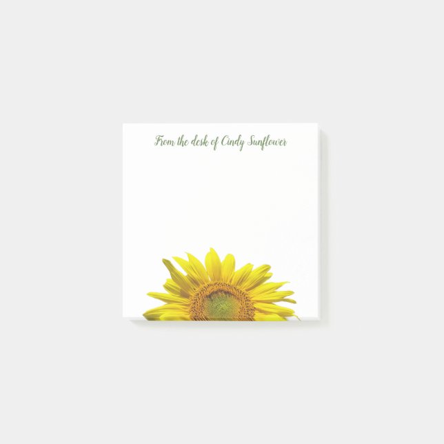 Big Sunflower From the Desk Personalised Post-it Notes (Front)