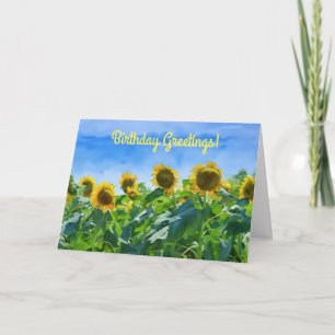 Big Sunflower Garden Art Birthday Card