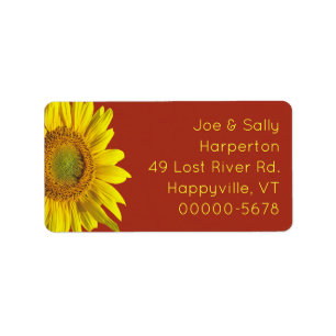 Big Sunflower Rural Country Address Labels