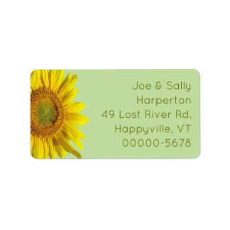 Big Sunflower Wide Return Address Labels