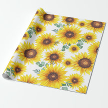 Big Sunflowers on White Background