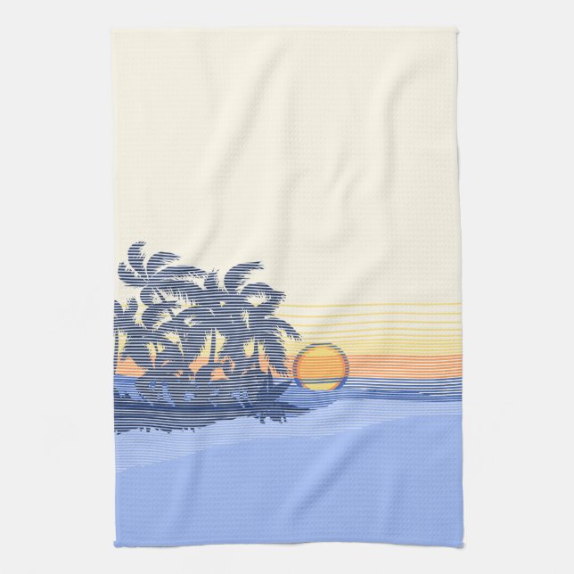Big Sunset Hawaiian Kitchen Towel (Vertical)