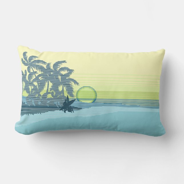 Big Sunset Hawaiian Reversible Lumbar Pillows (Front)