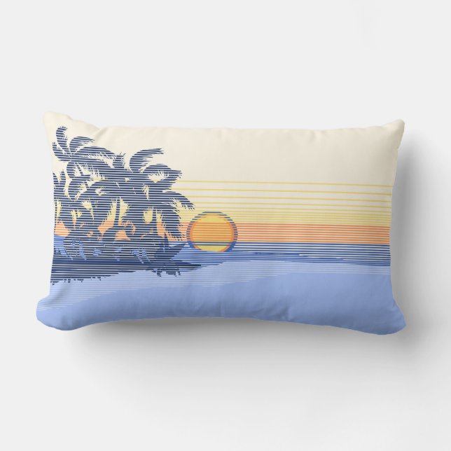 Big Sunset Hawaiian Reversible Lumbar Pillows (Front)