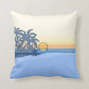 Big Sunset Hawaiian Reversible Square Pillows