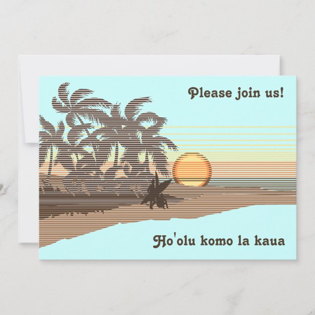 Big Sunset Luau Invitations (Front)