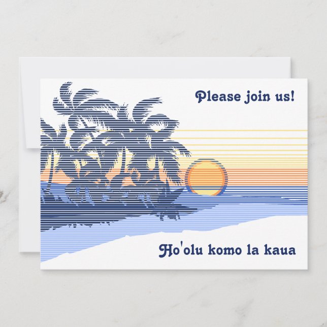 Big Sunset Luau Invitations (Front)