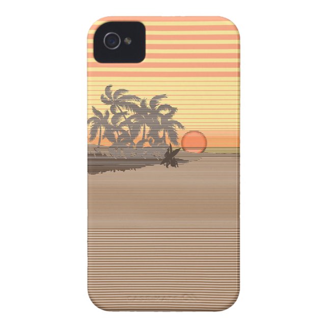 Big Sunset Stripe Hawaiian iPhone 4 Cases (Back)