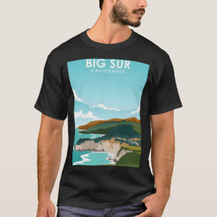 Big Sur California Beach Coast Ocean Travel Poster T-Shirt