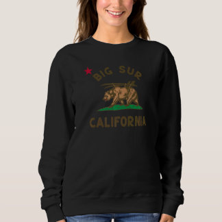 Big Sur California Beach Flag Bear Surf Ca Vintage Sweatshirt