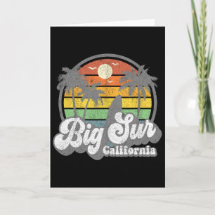 Big Sur California Beach Vacation Retro Surfing Su Card