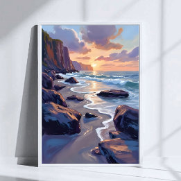 Big Sur, California Coastal Art Painting Poster
