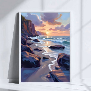 Big Sur, California Coastal Art Painting Poster