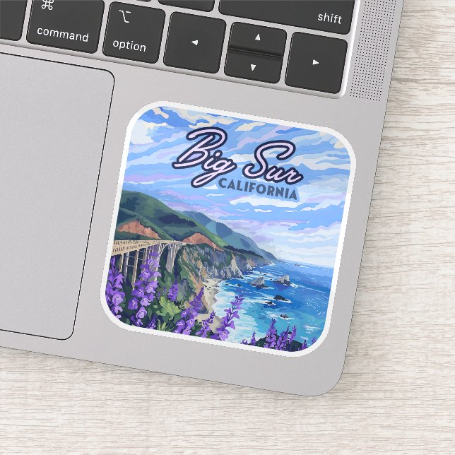 Big Sur California Coastline Retro West Coast (Detail)