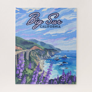 Big Sur California Coastline Retro West Coast Jigsaw Puzzle