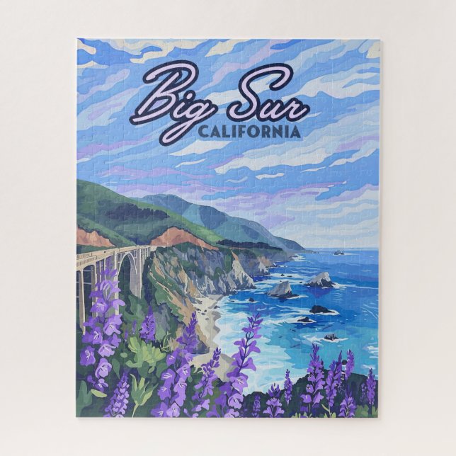 Big Sur California Coastline Retro West Coast Jigsaw Puzzle (Vertical)