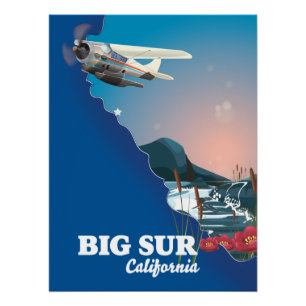 Big Sur California map Poster