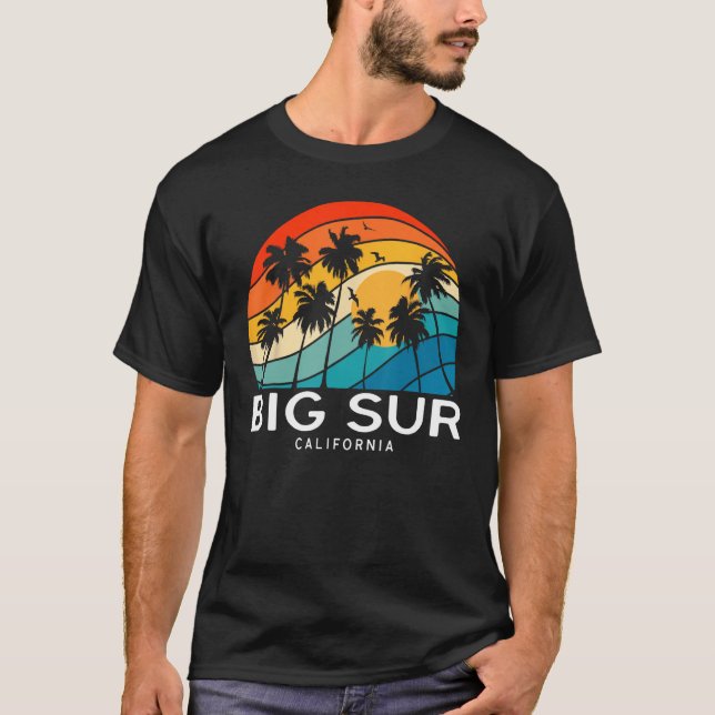 Big Sur California Palm Tree Tropical Beach Souven T-Shirt (Front)
