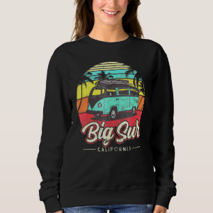 Big Sur California Retro Beach Palm Tree Vintage S Sweatshirt