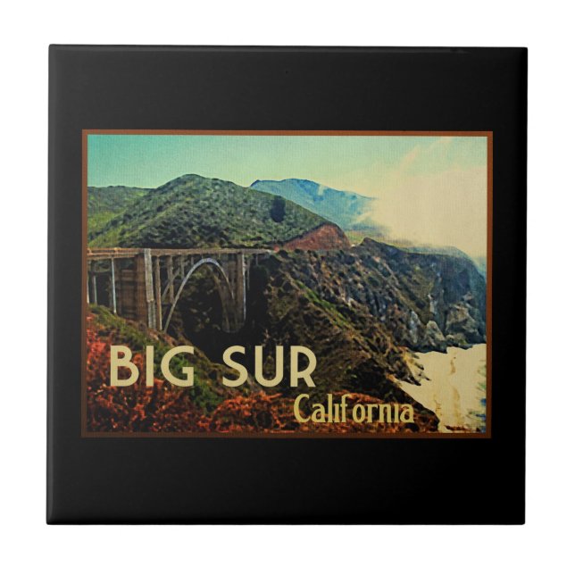 Big Sur California Vintage Ceramic Tile (Front)