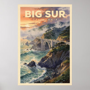 Big Sur California Vintage Travel Poster