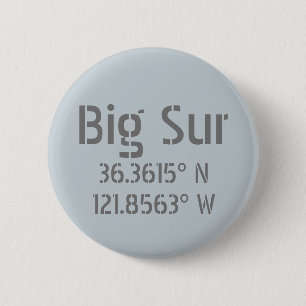 Big Sur Latitude Longitude 6 Cm Round Badge