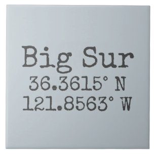 Big Sur Latitude Longitude Ceramic Tile