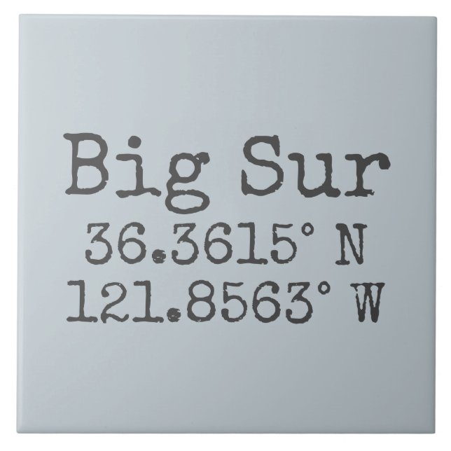 Big Sur Latitude Longitude Ceramic Tile (Front)