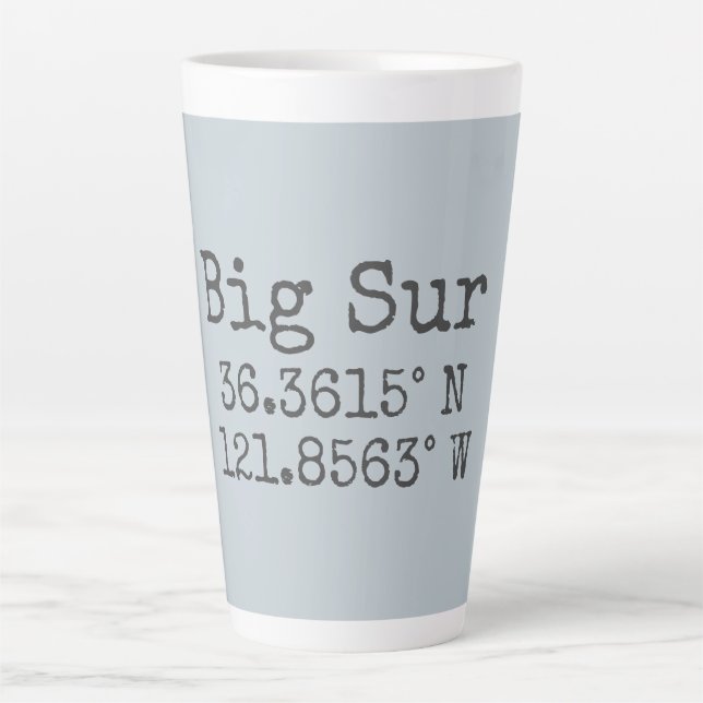 Big Sur Latitude & Longitude Latte Mug (Front)