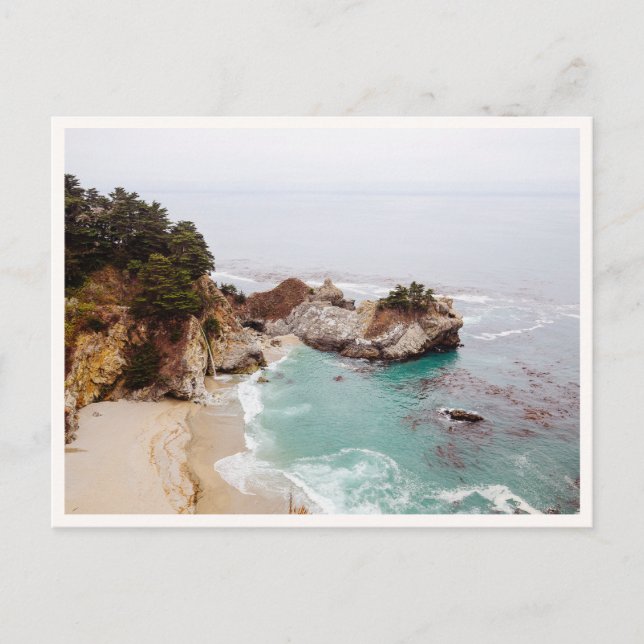 Big Sur Mcway Falls Waterfall Photo Postcard (Front)
