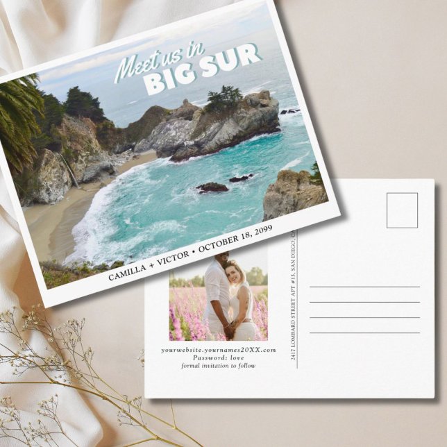 Big Sur Wedding McWay Save the Date Postcard (Big Sur Wedding Save the Date Postcard
)
