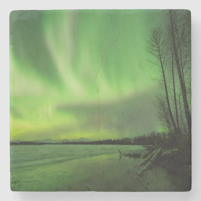Big Susitna Aurora Stone Coaster (Front)