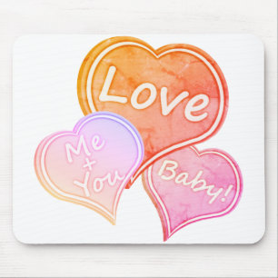 Big sweethearts/lots of love/loving heart-pink mouse pad