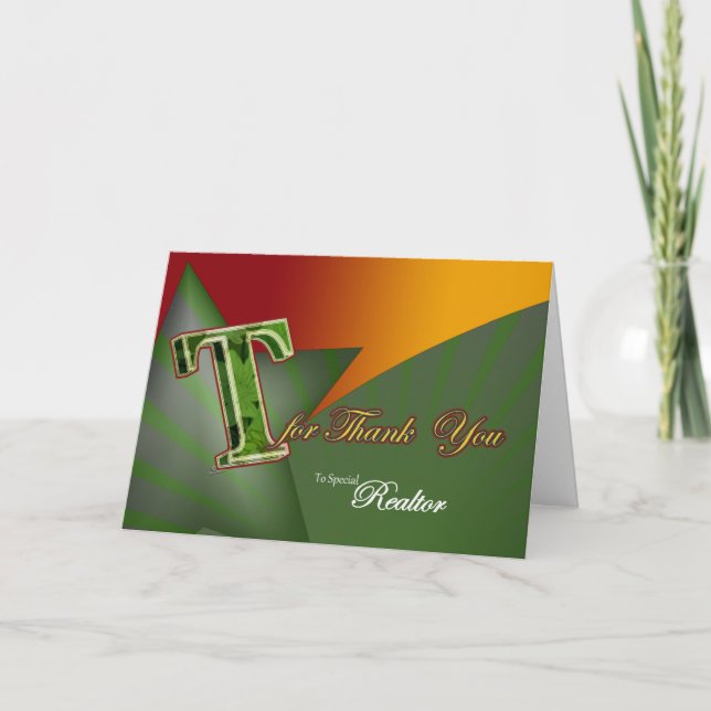 Big T - Thank you card for a Realtor (Front)