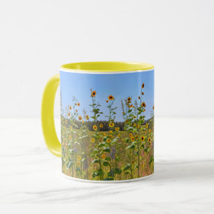 Big Tall Sunflowers on a Farm Art Mug 