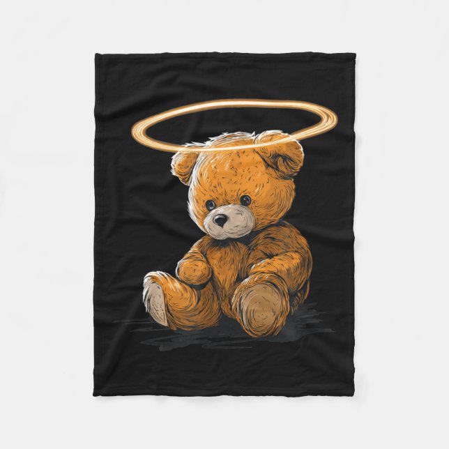 Big Teddy Bear Halo Costume Fleece Blanket (Front)