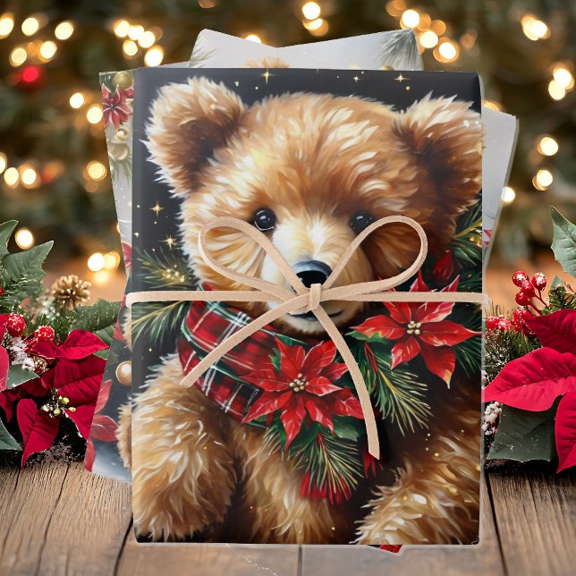 Big Teddy Bears on 3 Christmas Wrapping Paper Sheet (Creator Uploaded)